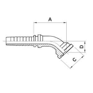 slangkoppling 45° SAE 3000