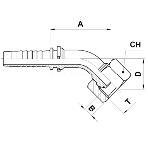 slangkoppling 45° BSP o-ring