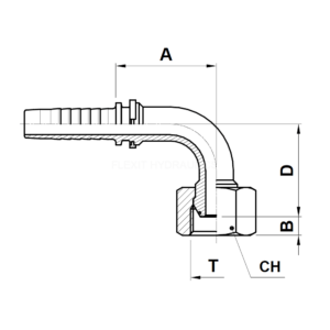 slangkoppling 90° BSP o-ring