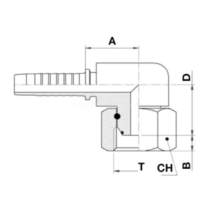 slangkoppling 90° kompakt BSP o-ring