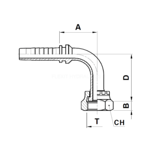 slangkoppling 90° ORFS long-drop