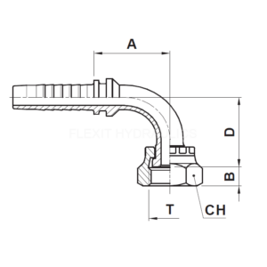 slangkoppling 90° ORFS