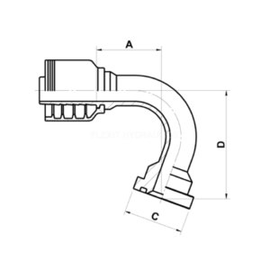 slangkoppling 110° SAE 3000 long-drop