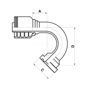 slangkoppling 135° SAE 3000