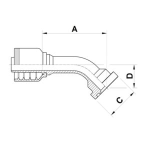 AX40J SAE3000 45° SLANGKOPPLING HYDRAULIKSLANG