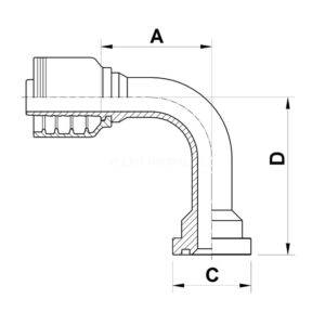 AX90J long drop sae3000 presskoppling hydraulslang