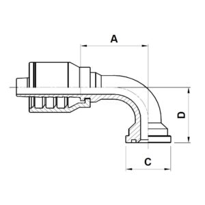 slangkoppling 90° SAE 3000