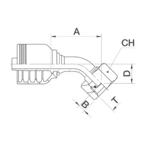 slangkoppling 45° BSP o-ring