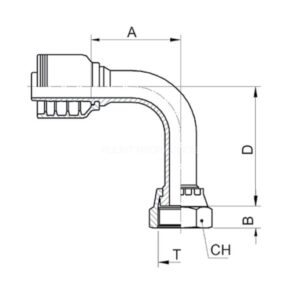 slangkoppling 90 long dropp ORFS