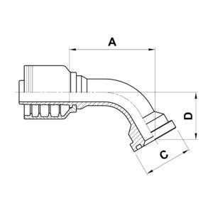 AY60J SAE6000 60° SLANGKOPPLING HYDRAULSLANG