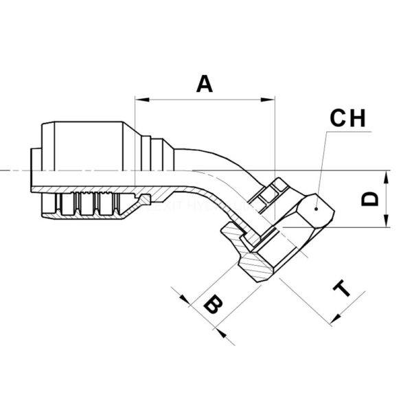 OR42H SLANGKOPPLING HYDRAULIKSLANG 6W ORFS