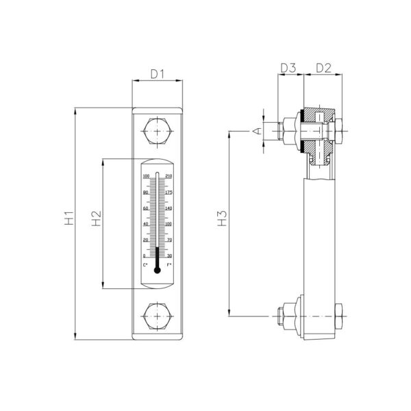 Nivåglas 127mm FL2 M12 Filtrec intertraco flexit