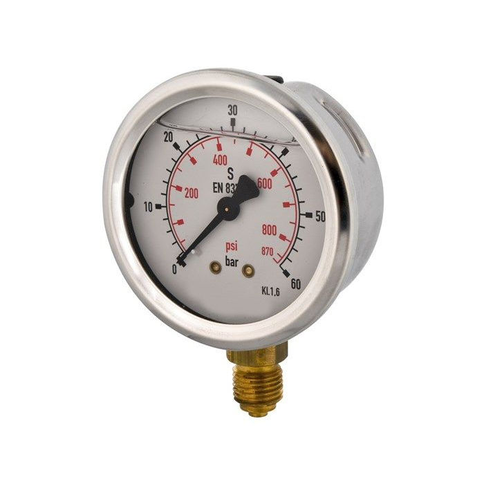 manometer 60bar 63mm G1/4 uttag under